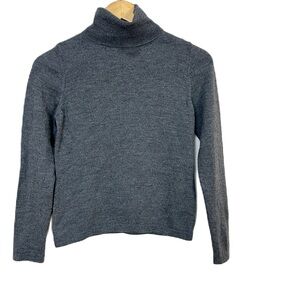 Annalaura Merino Wool Gray Turtleneck Sweater‎ Long Sleeve Women’s Sz Small